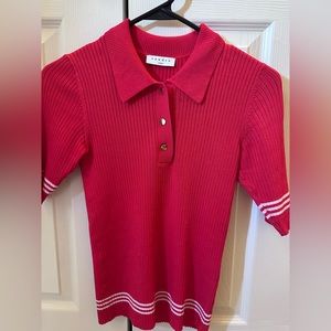 Sandro light knit polo top, fit XS-S (size 1 EU)